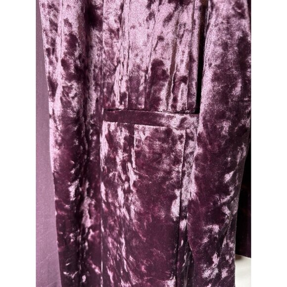 CATO Crushed Velvet Purple Cardigan Duster Jacket Boho Open Front Size 18/20W - Picture 4 of 8